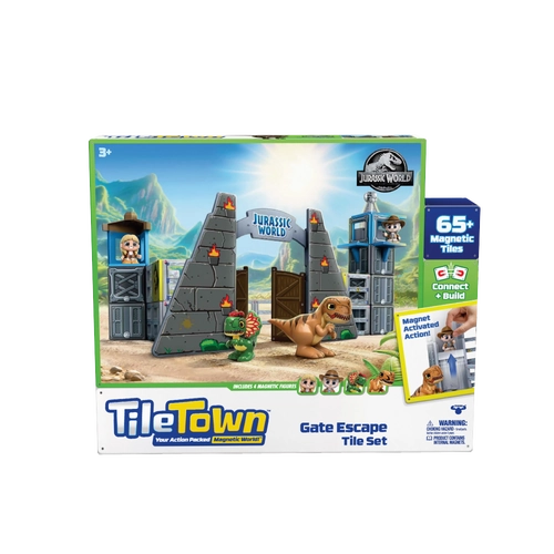 Tile Town Jurassic World Gate Escape Tile Set 65+ Magnetic Tiles