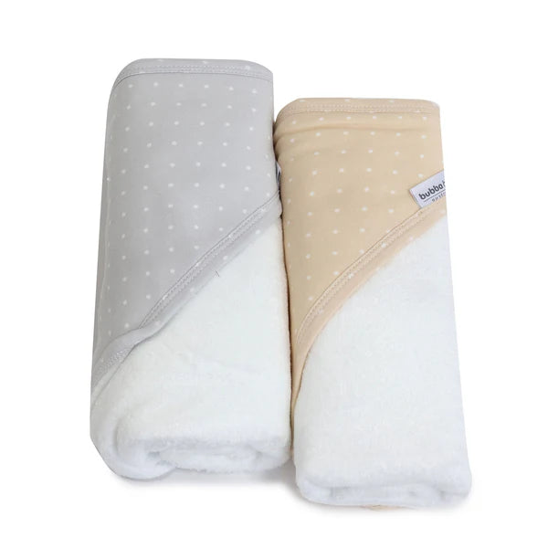 Bubba Blue Confetti 2 Pk Hooded Towel Grey Taupe