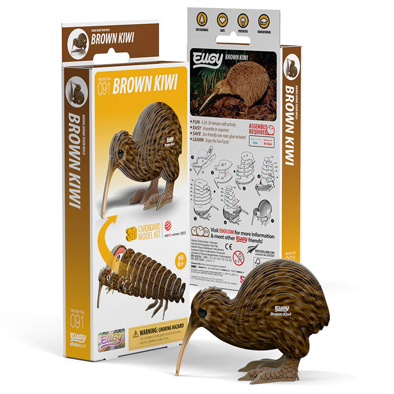 Eugy Cardboard Model Kit Brown Kiwi