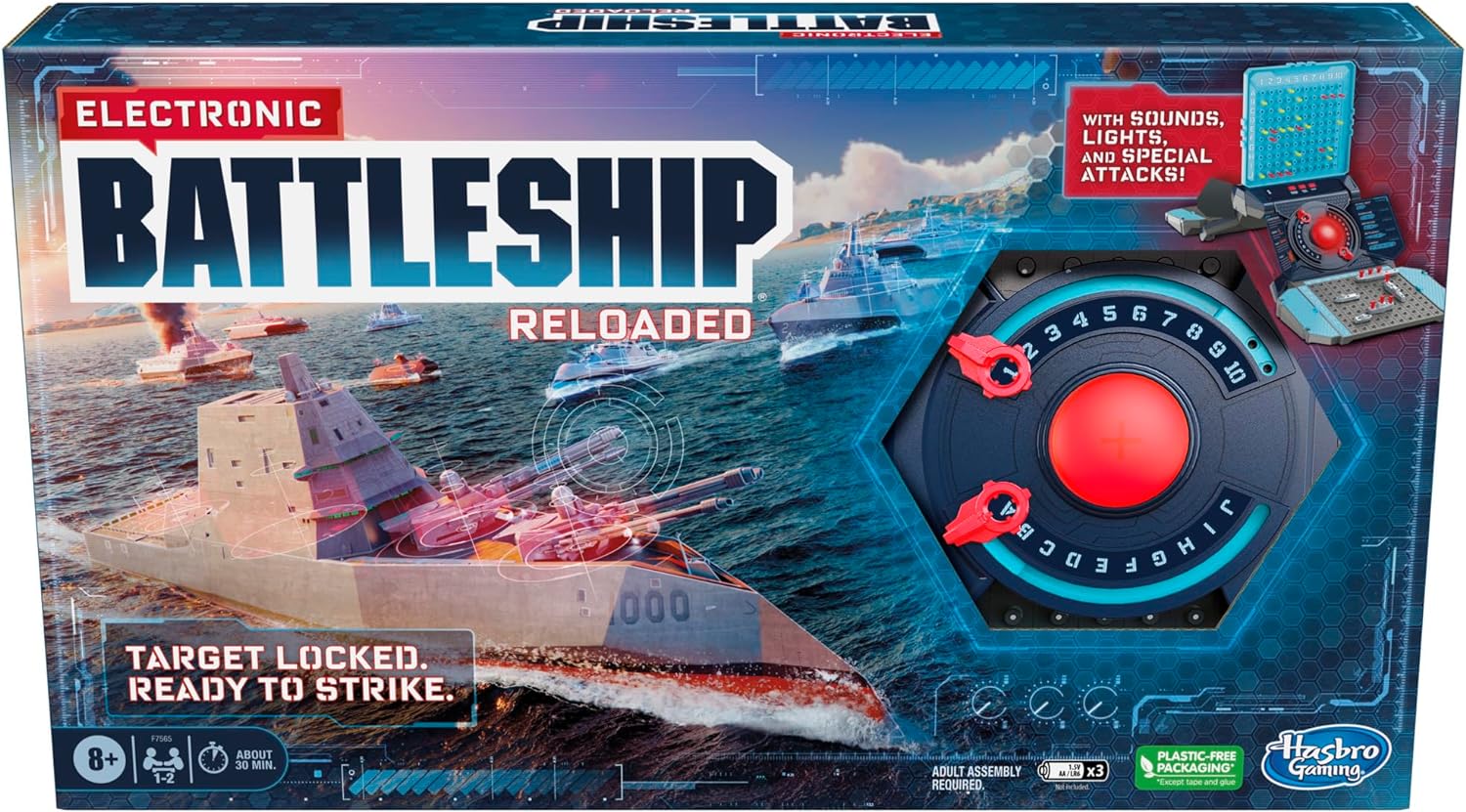 Battleship Electronic Reloaded Game Req 3 AA Batteries