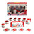 Red Garden Design Tin Tea Set On Tray