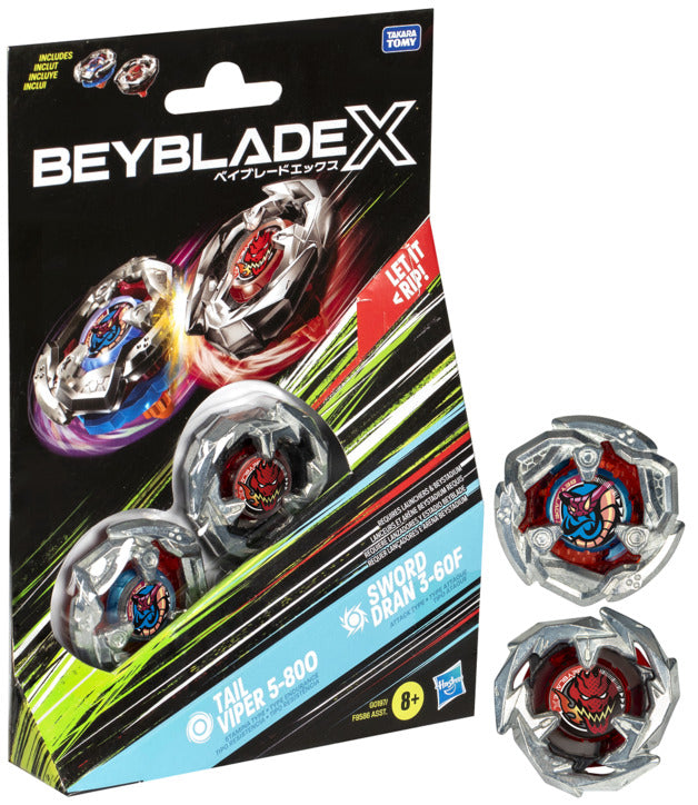 Beyblade X Dual Pack: Tail Viper 5-800 & Sword Dran 3-60F