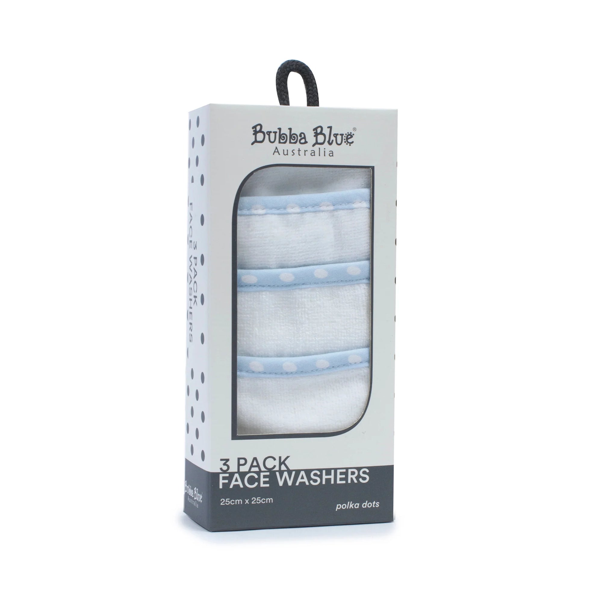 Bubba Blue 3pk Face Washers Blue