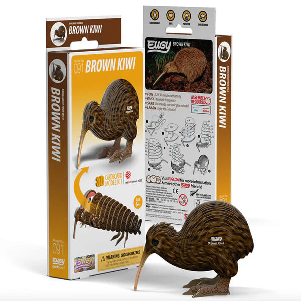 Eugy Cardboard Model Kit Brown Kiwi