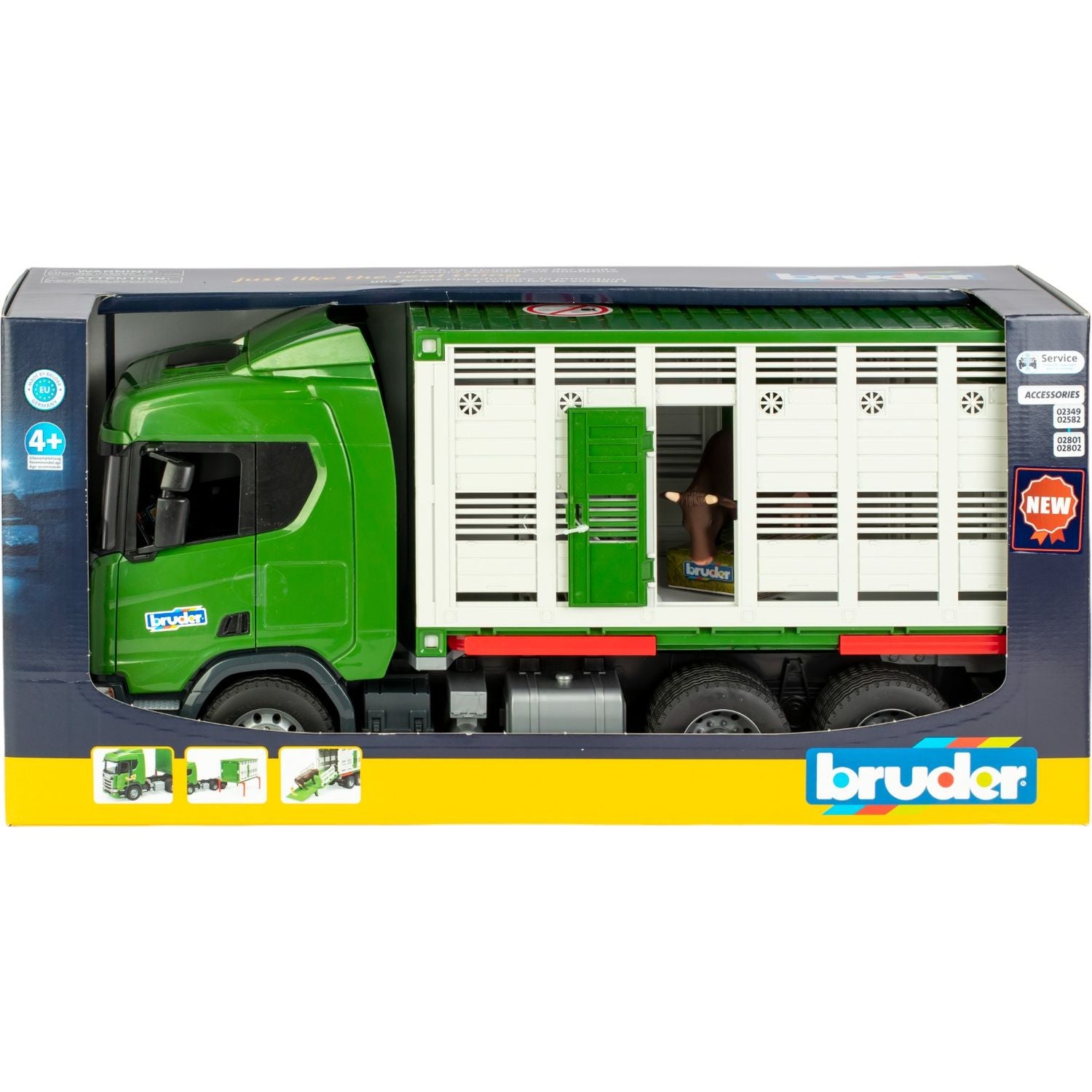 Bruder 03548 1/16 Scania Super 560R Cattle Transporter ( 1 Cow )