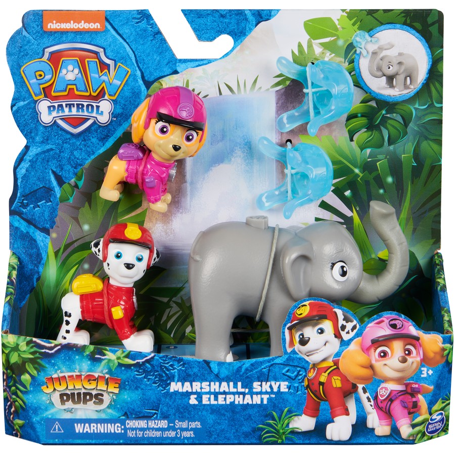 Paw Patrol Jungle Pups MARSHALL, SKYE and ELEPHANT Hero Pups