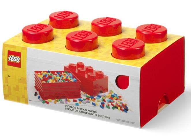 Lego Storage Brick 6 - Bright Red