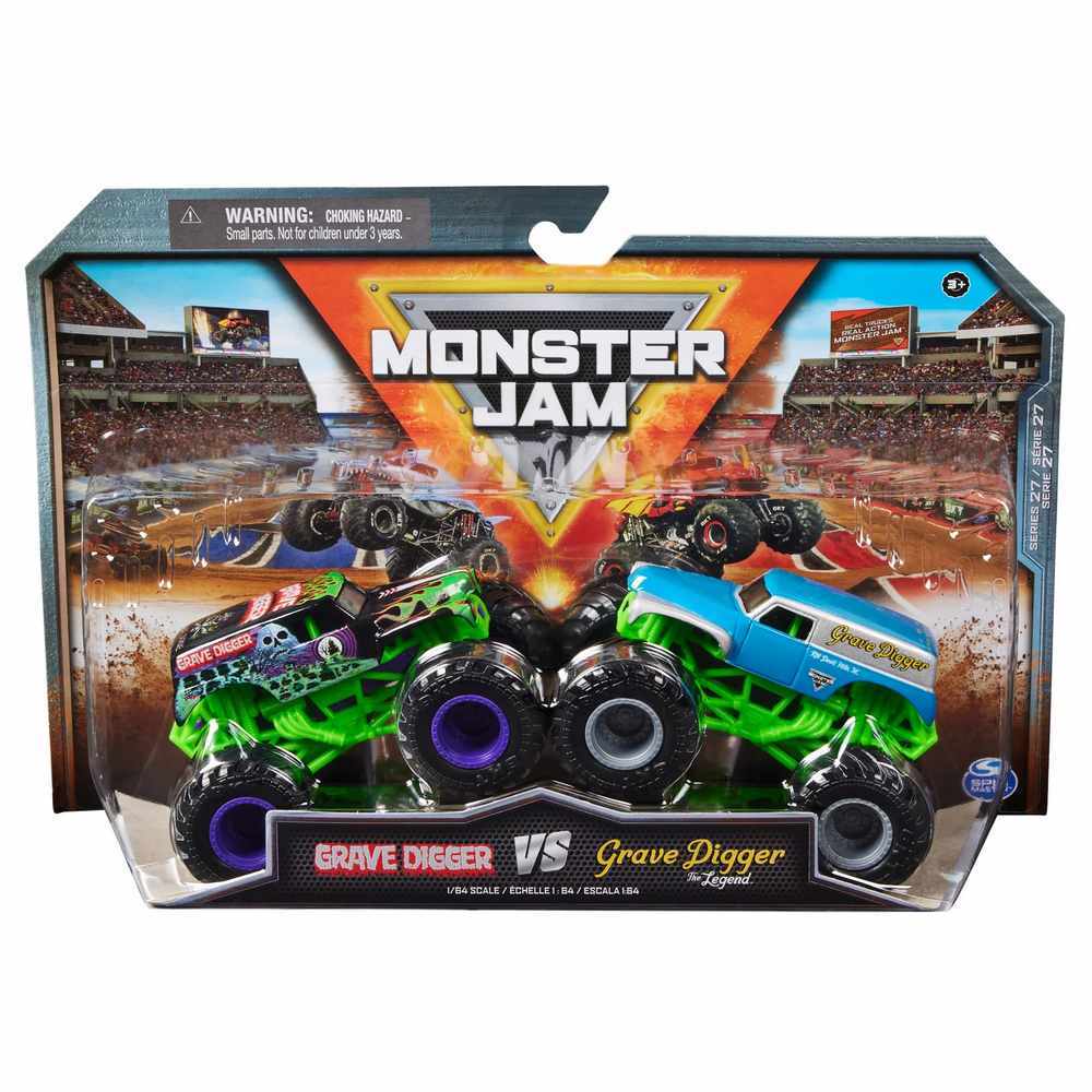 Monster Jam 1/64 2 Pack Vehicles Grave Digger VS Grave Digger The Legend