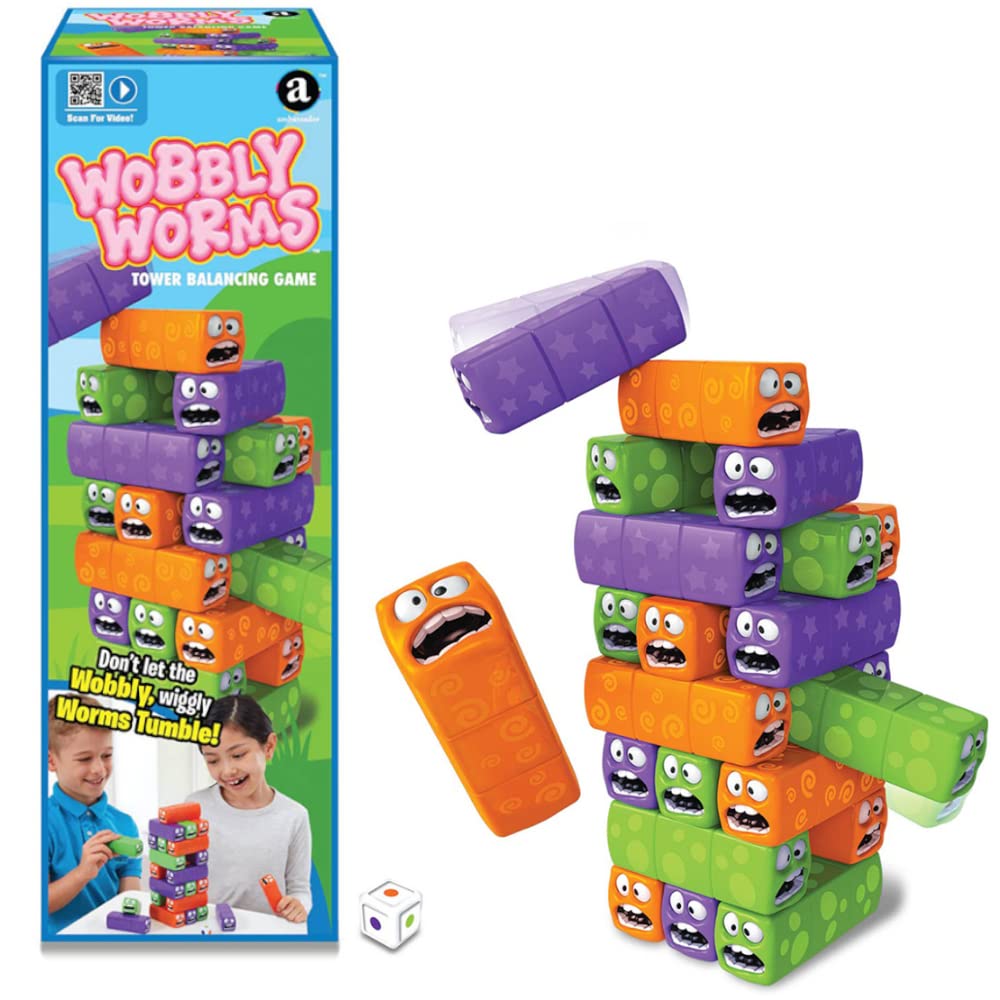 Wobbly Worms Tower Balancing Game