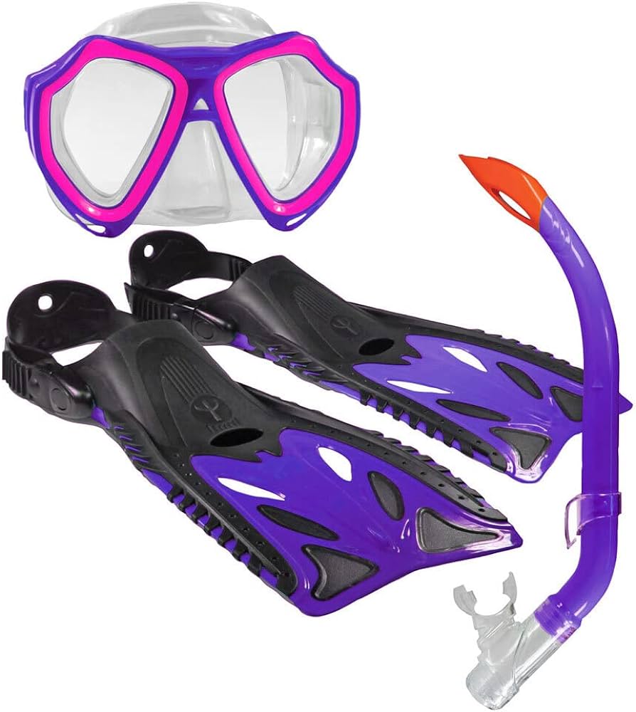 Nipper Junior Pro Flippers, mask & snorkel Violet