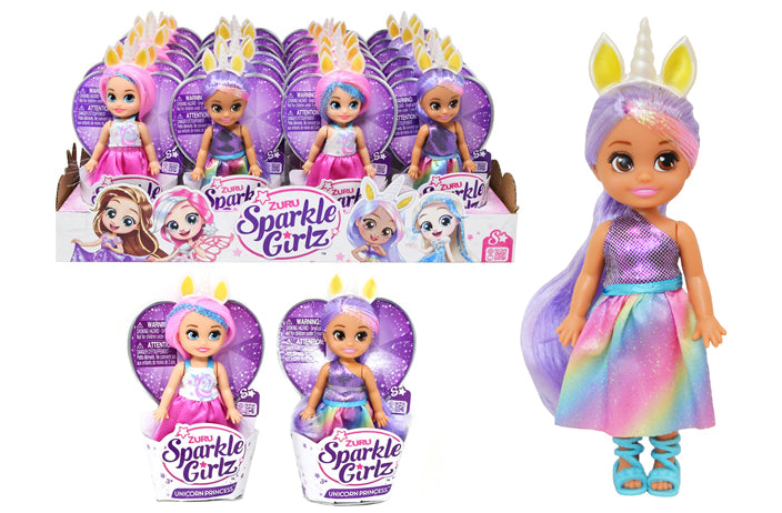 Zuru Sparkle Girlz 4.7" Unicorn Princess Doll Asorted