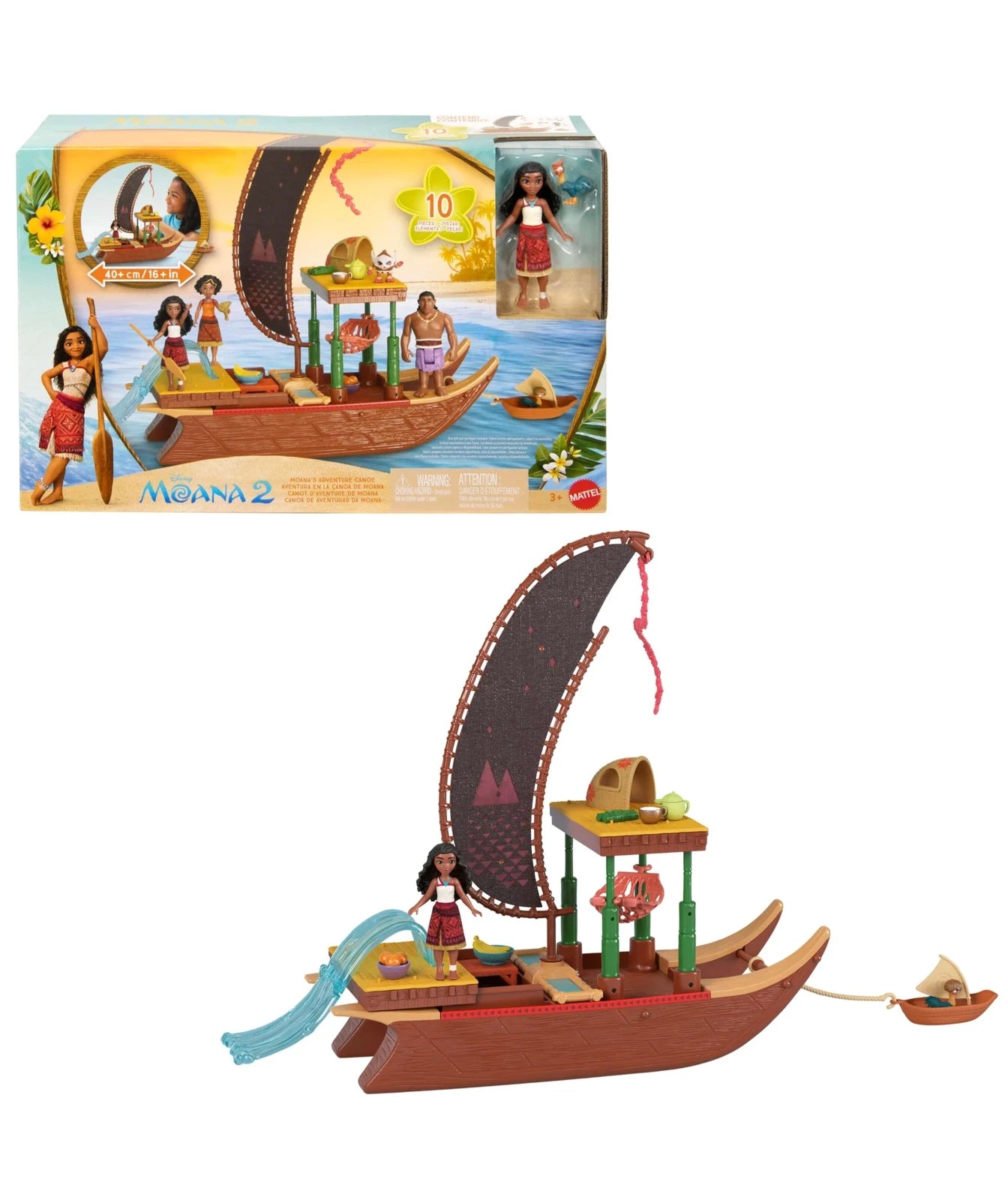 Disney Moana 2 Moana's Adventure Canoe Playset