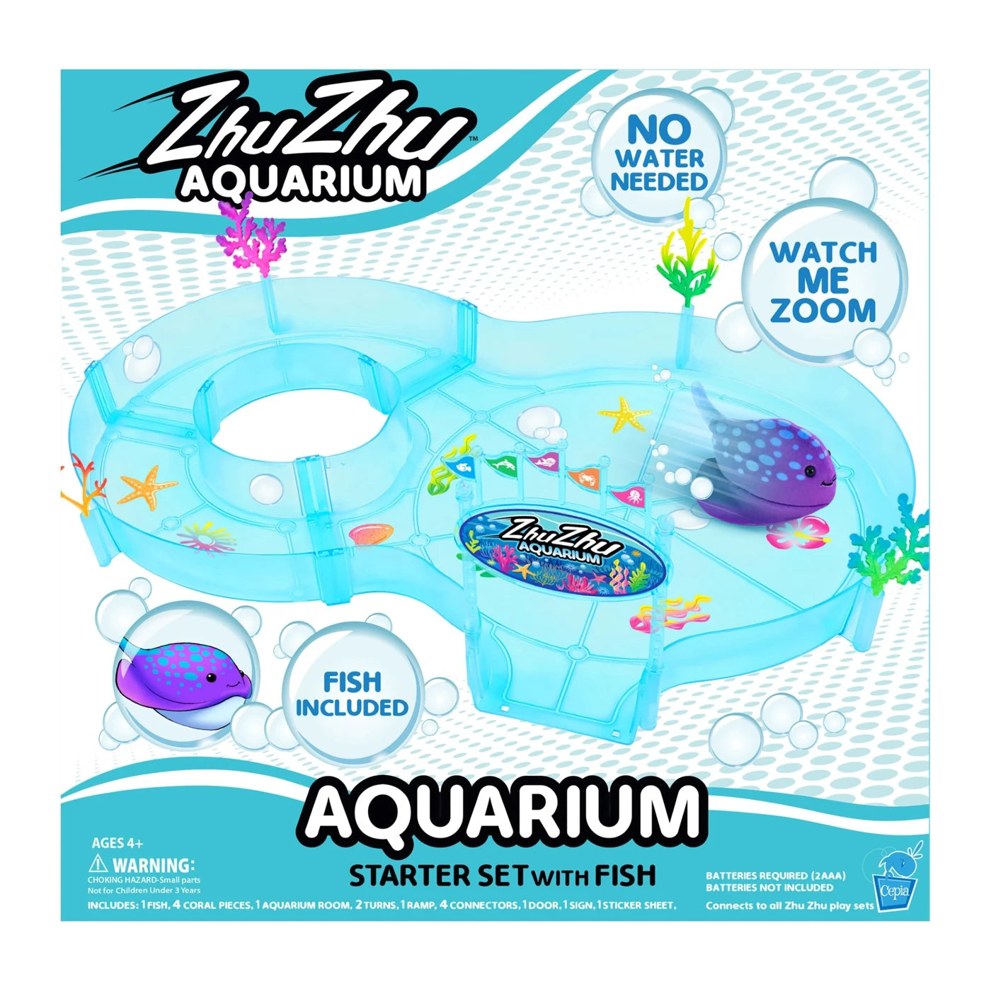 Zhu Zhu Aquarium Starter Set with Fish req 2 x AAA batteries