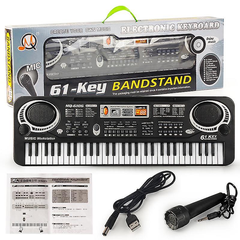 6100 Bandstand 61 Key Electronic Keyboard requires 4xAA batteries