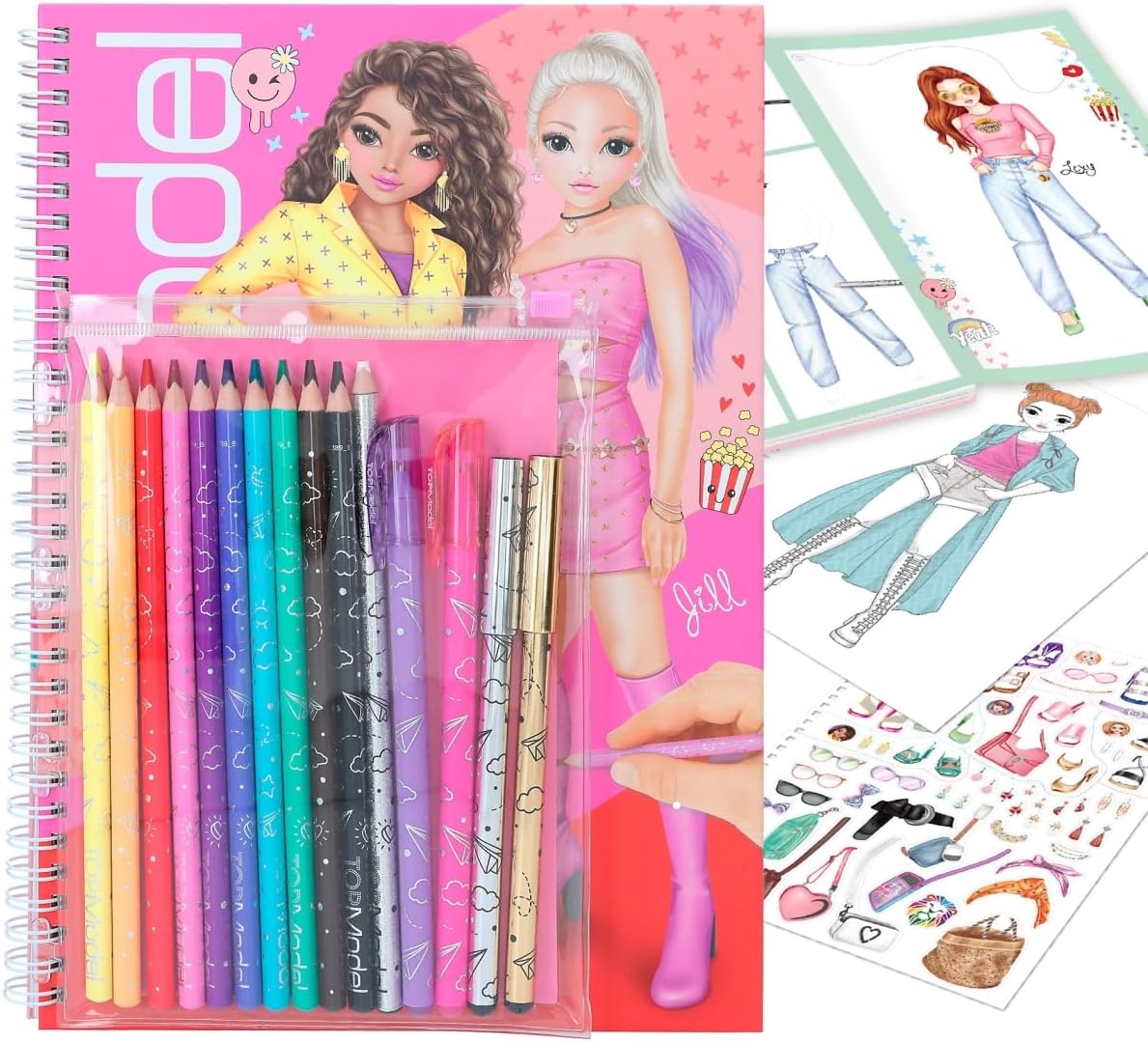 Top Model Colour Book with Pencil Set