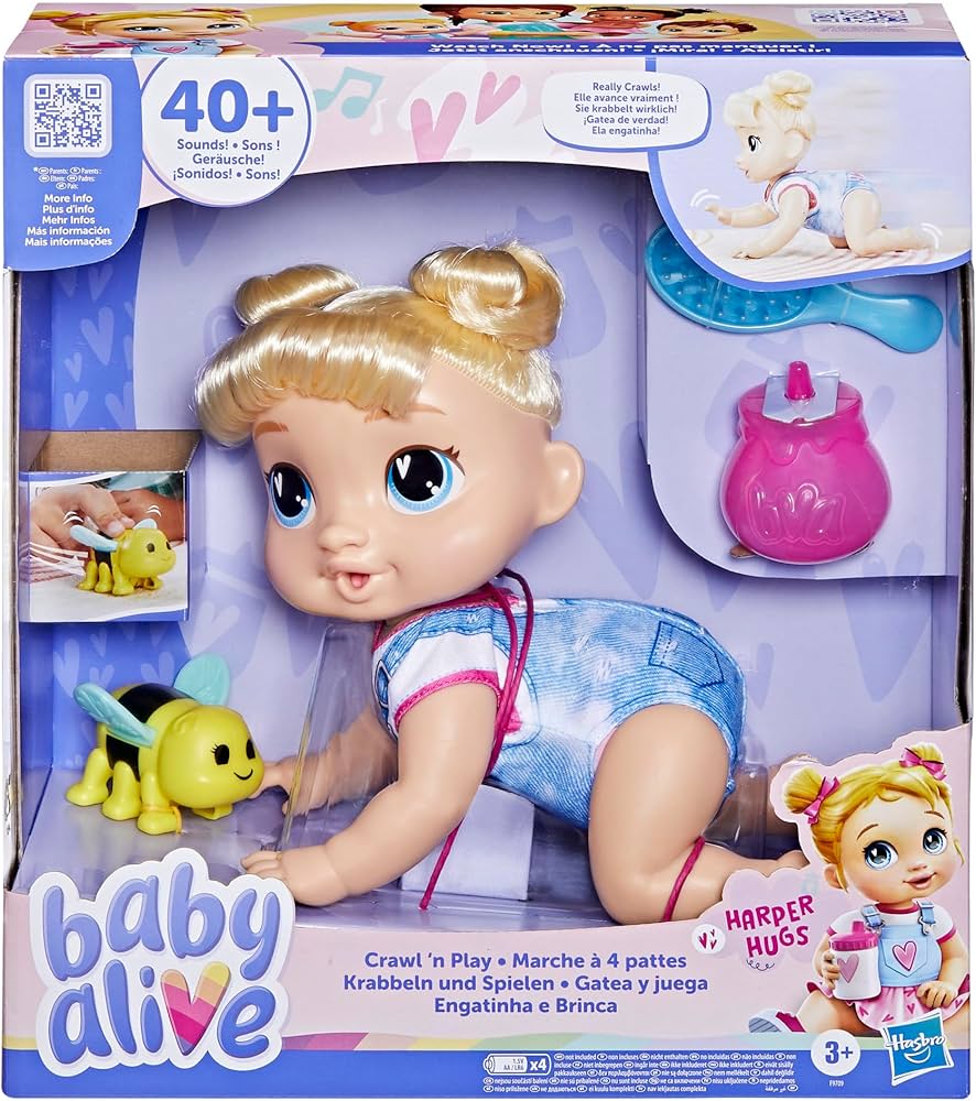 Baby Alive Crawl N Play Blond Hair HARPER HUGS