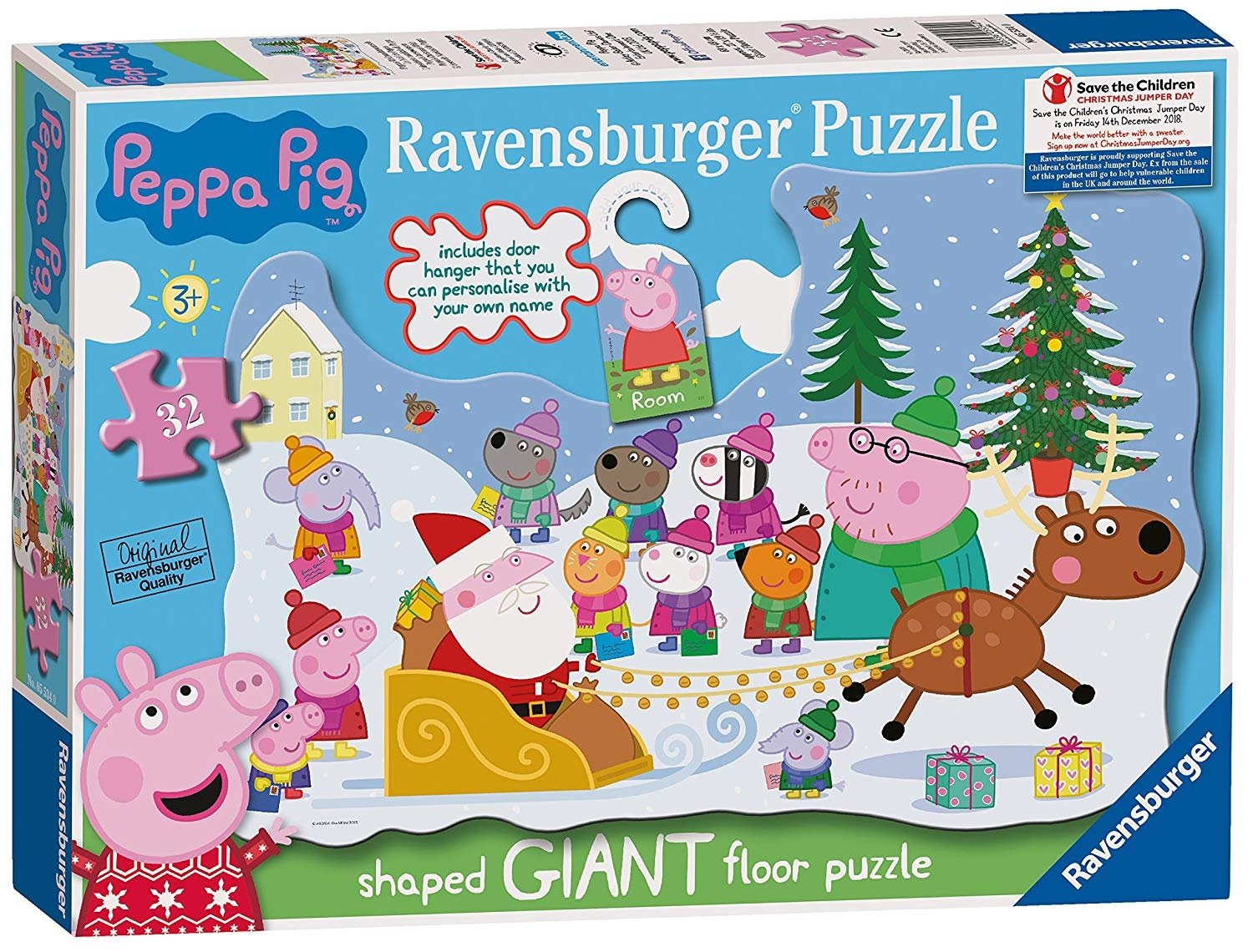 RB05534-0 Peppa Pig Christmas Shaped Giant Floor Puzzle 32pc