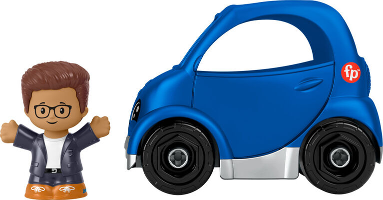 Fisher Price Little People Small Vehicle Blue Electric Car