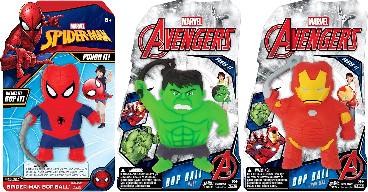 Marvel Stretchy Bop Ball Iron Man / Hulk / Spider Man Assorted