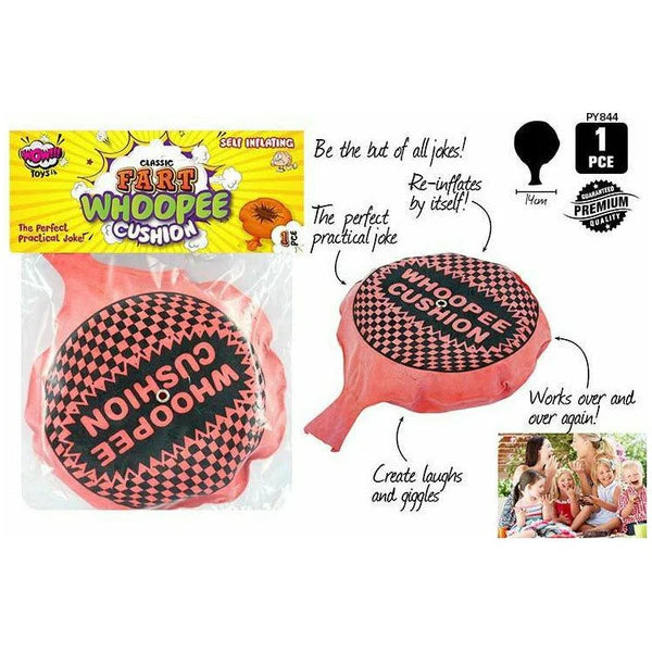 Classic Fart Whoopee Cushion 14cm Self Inflating Red