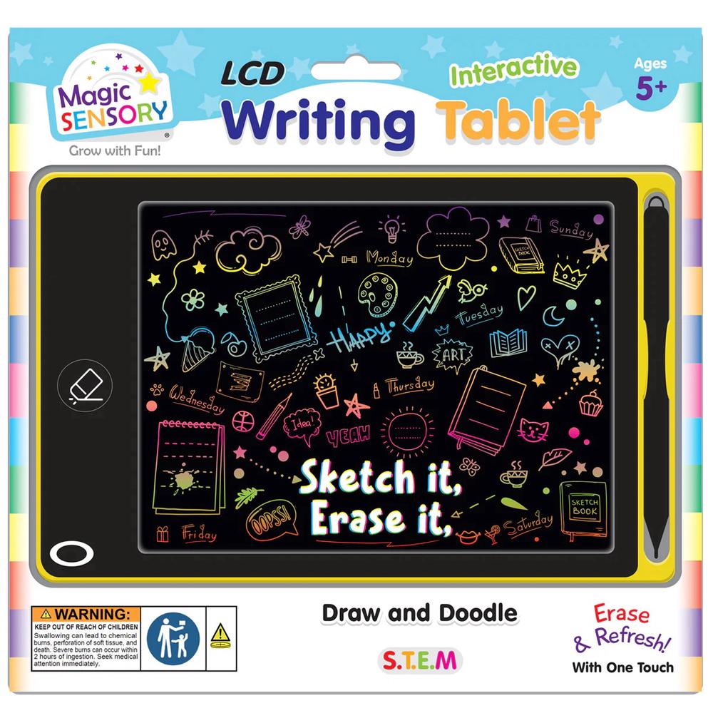 Magic Sensory LCD Interactive Writing Tablet USB Re-chargeable Draw & Doodle Yellow