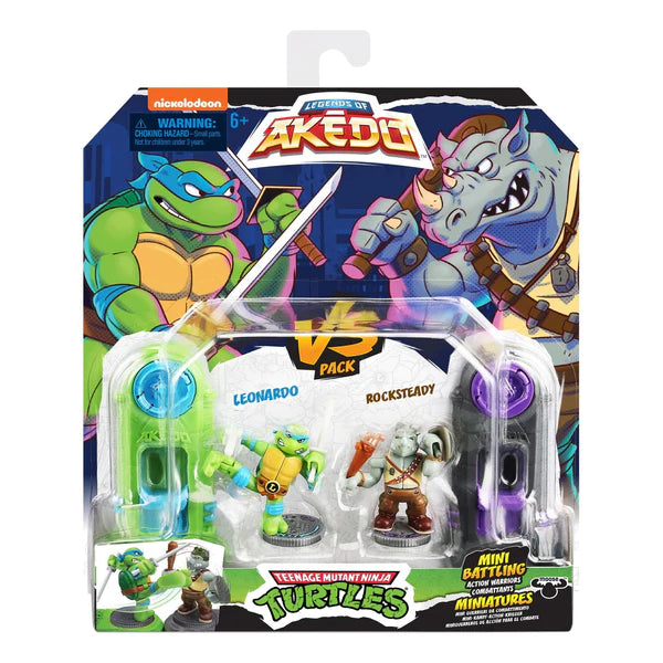 Akedo TMNT S1 Leonardo vs Rocksteady