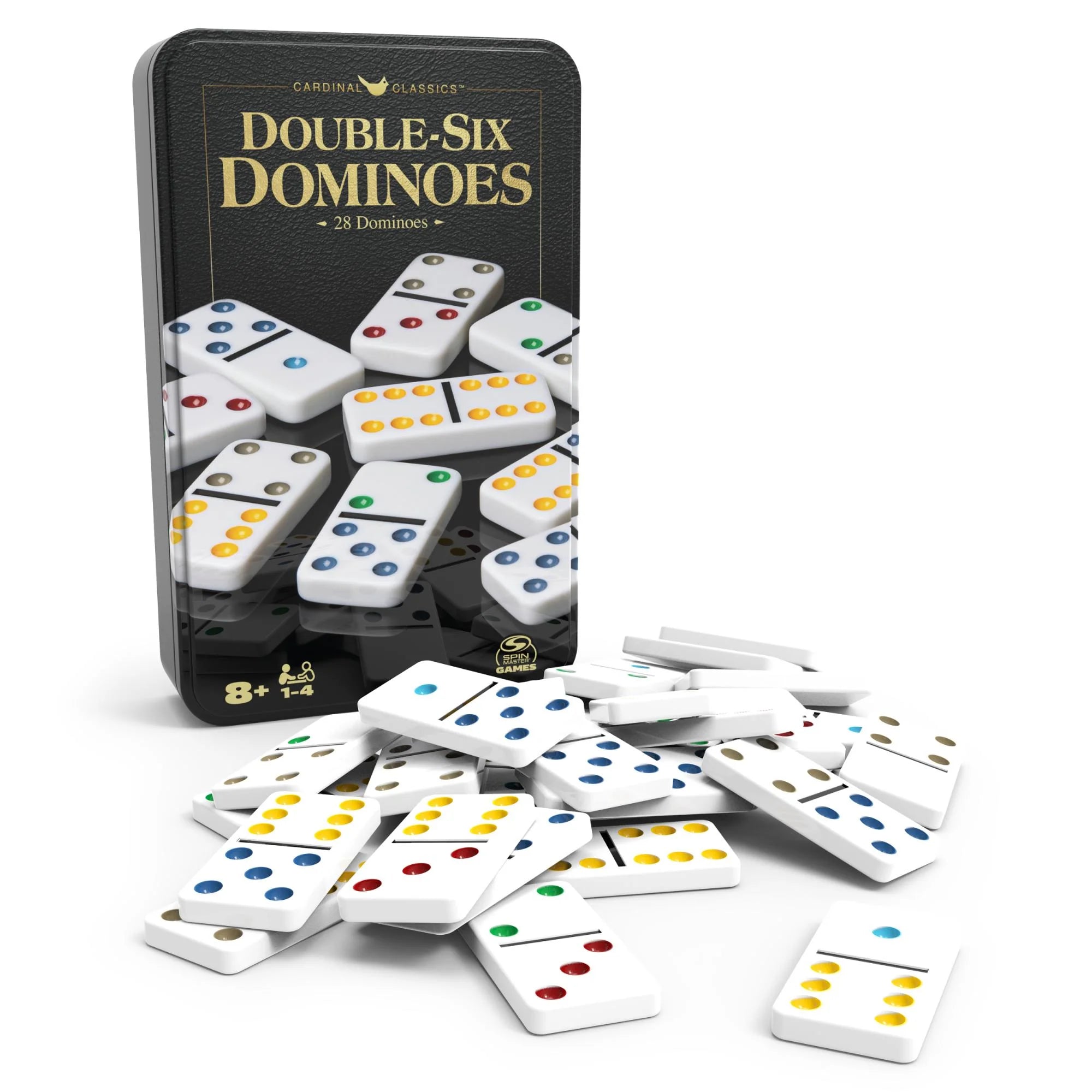 Cardinal Classics Double-Six Dominoes in Tin