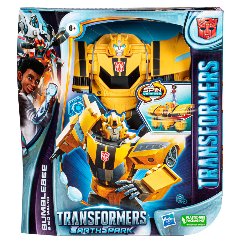 Transformers Earthspark Spin Changer Bumblebee and Mo Malto