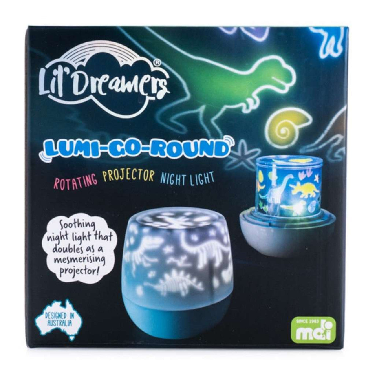 Lil Dreamers Lumi Go Round Rotating LED Projector Night Light Dino USB or req 3 x AA batteries