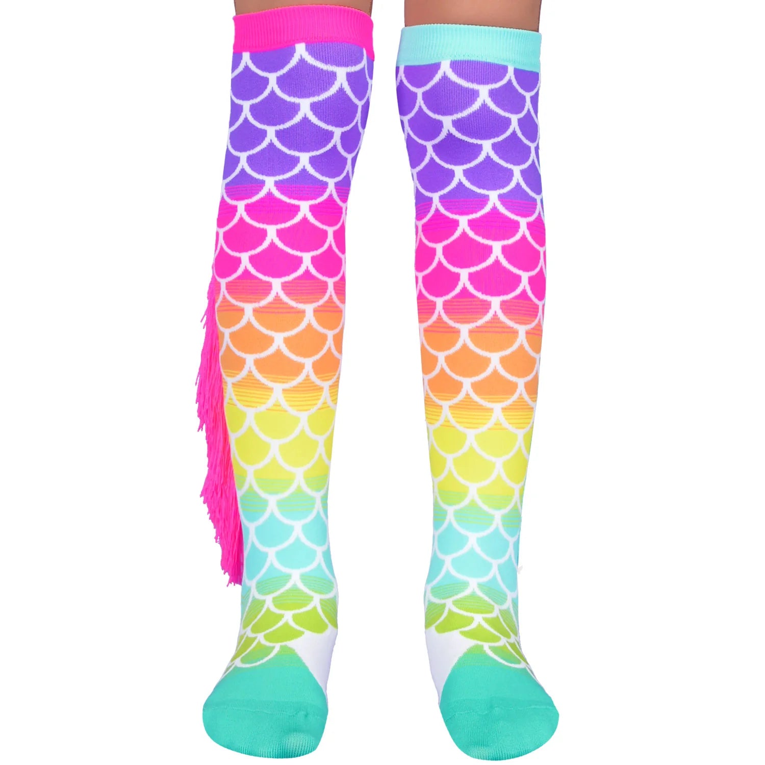 Mad Mia Socks Mermaid Scales with Tassles One Size Fits All