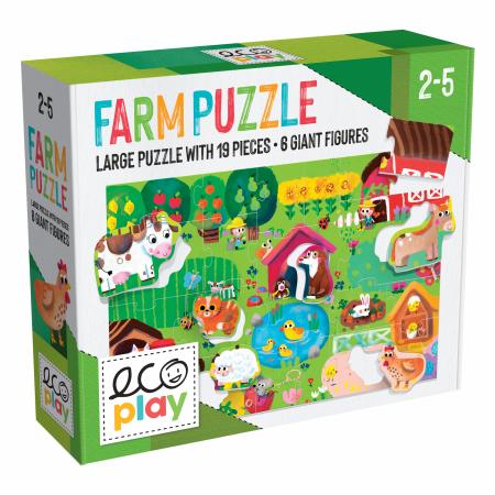 EcoPlay Farm Puzzle 19pc Jigsaw with 6 Giant Figures