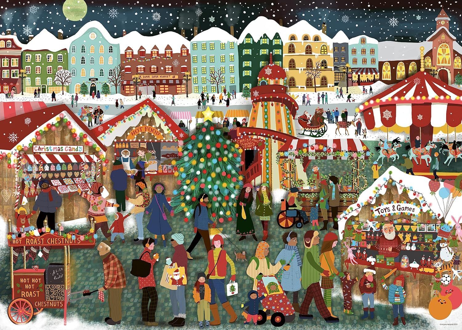 RB00729-6 Christmas Market 1000pc Puzzle