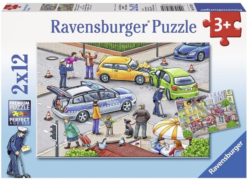 RB07578-2 Blue Lights on the Way 2x12pc Puzzle