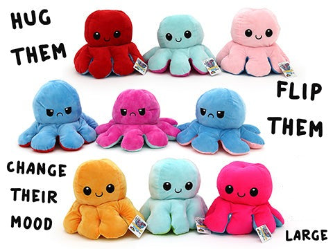 Cuddle Pals 30cm Reversible Octopus Plush Assorted