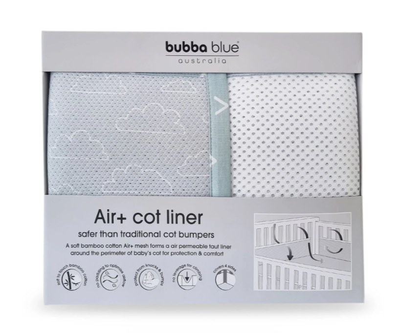 Bubba Blue Breathe Easy Nordic Cot Liner Sky Mint