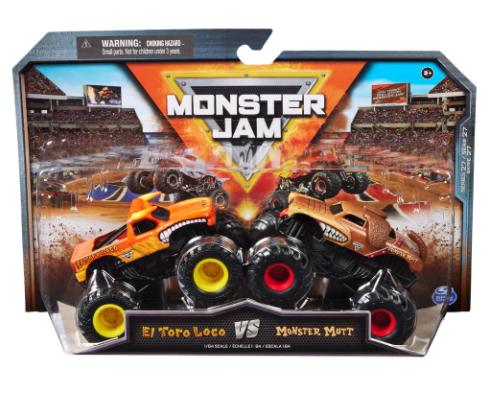Monster Jam 1/64 2 Pack Vehicles El Toro Loco VS Monster Mutt