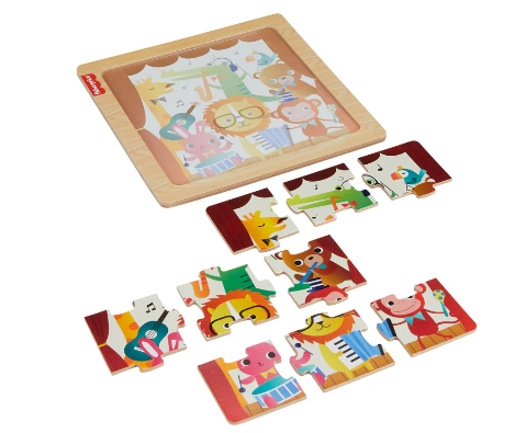 Fisher Price Wooden Jigsaw Puzzle 10pcs Animals