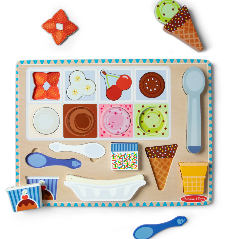 M&D Wooden Ice Cream Magnetic Puzzle Play