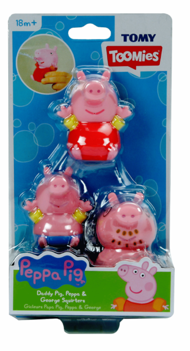 Tomy Peppa Pig Daddy, Peppa & George Squirters 3pk