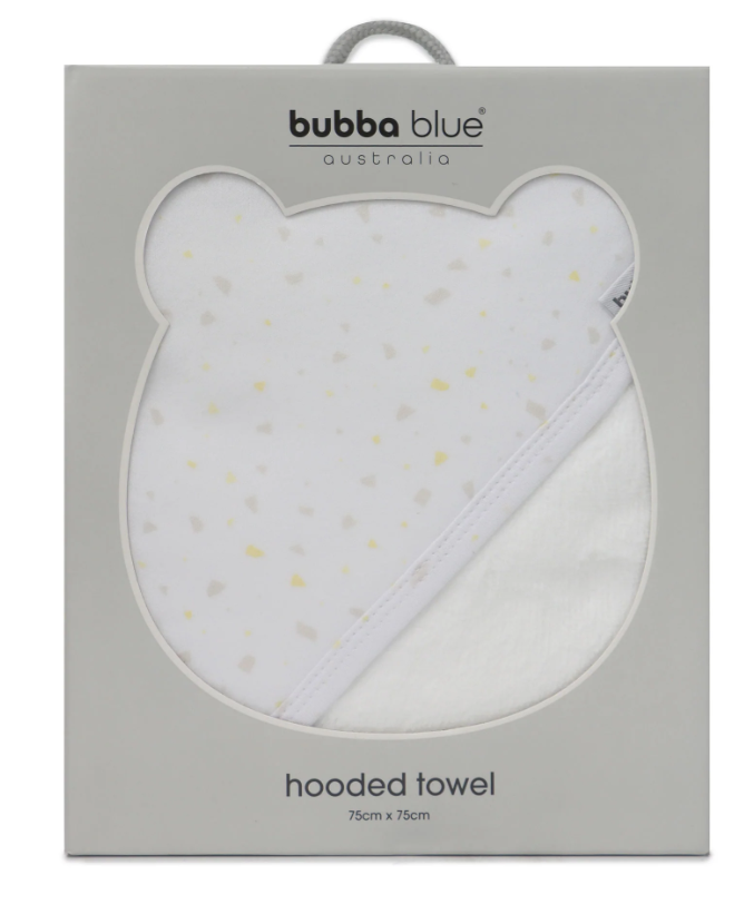 Bubba Blue ESS Hooded Towel Terrazzo White