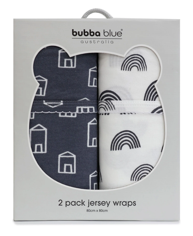 Bubba Blue Nordic 2Pk Jersey Wrap Charcoal White