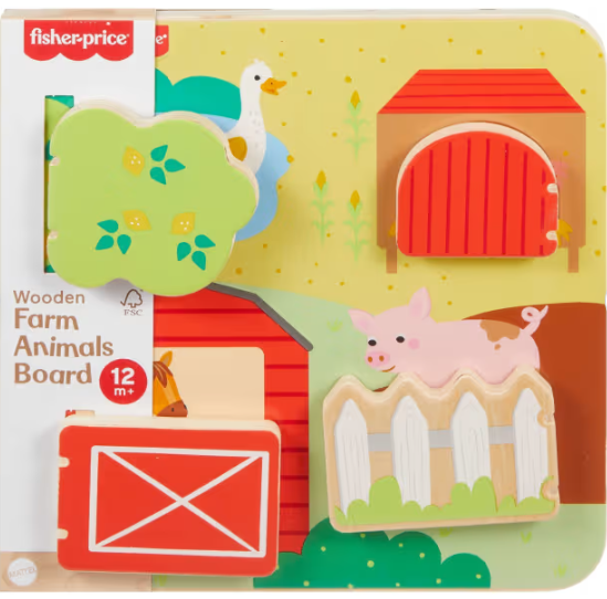 Fisher Price Wooden Farm Animals Board