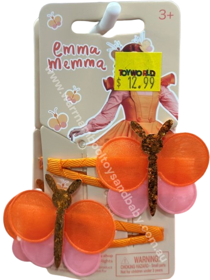 Pink Poppy Emma Memma Butterfly Hairclips