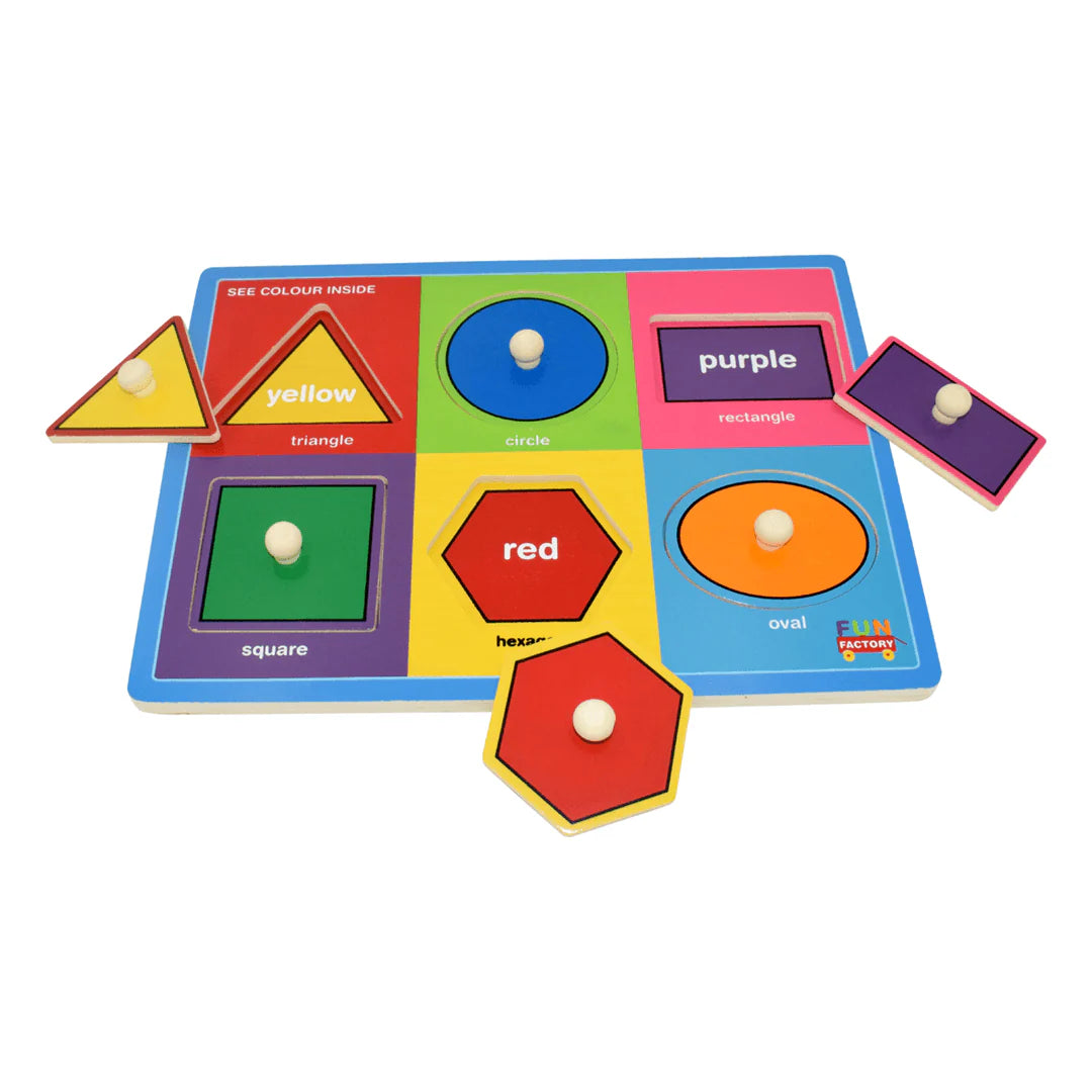 Fun Factory Wooden Knob Puzzle Shapes and Colour