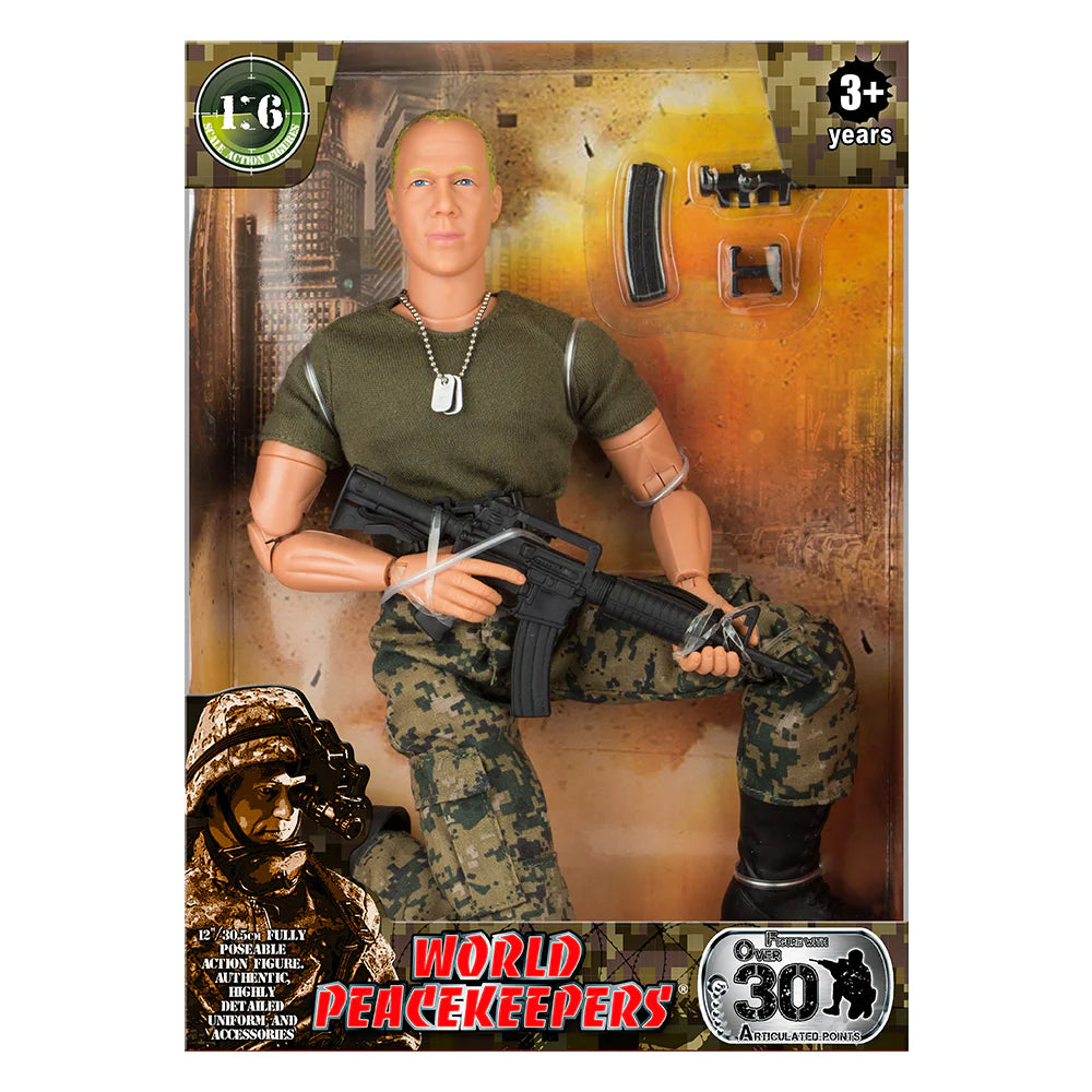 World Peace Keeper 1/6 Military Figure Green Shirt