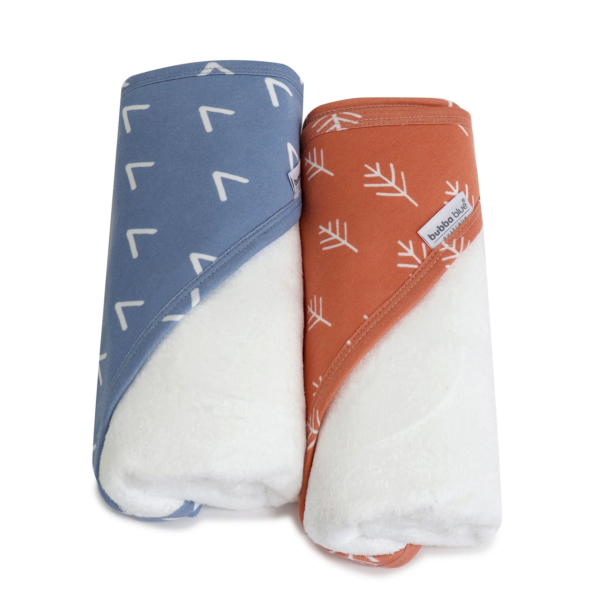 Bubba Blue Nordic 2Pk Hooded Towel Denim Clay