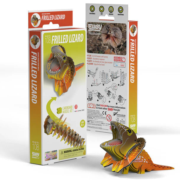 Eugy Cardboard Model Kit Frilled Lizard