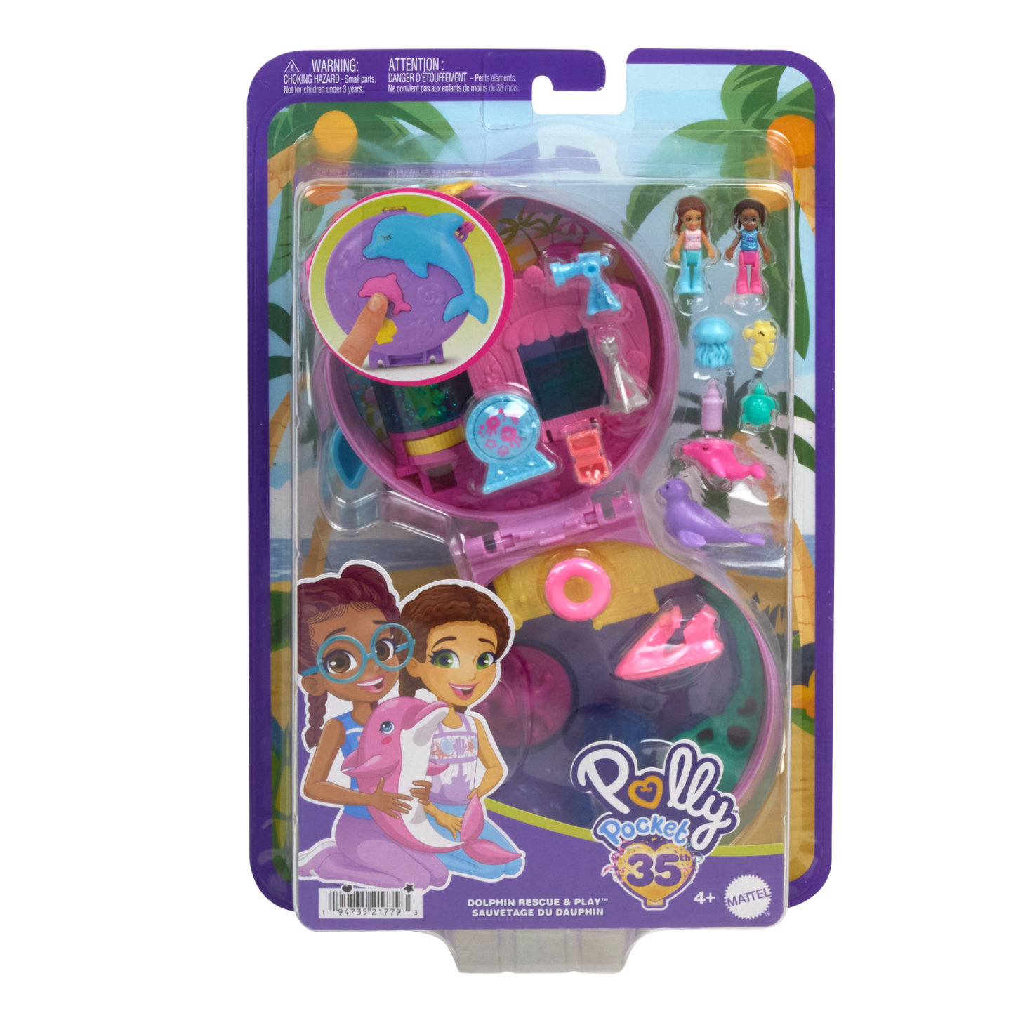 Polly Pocket Big Pocket World Dolphin Rescue & Play Compact HWN96