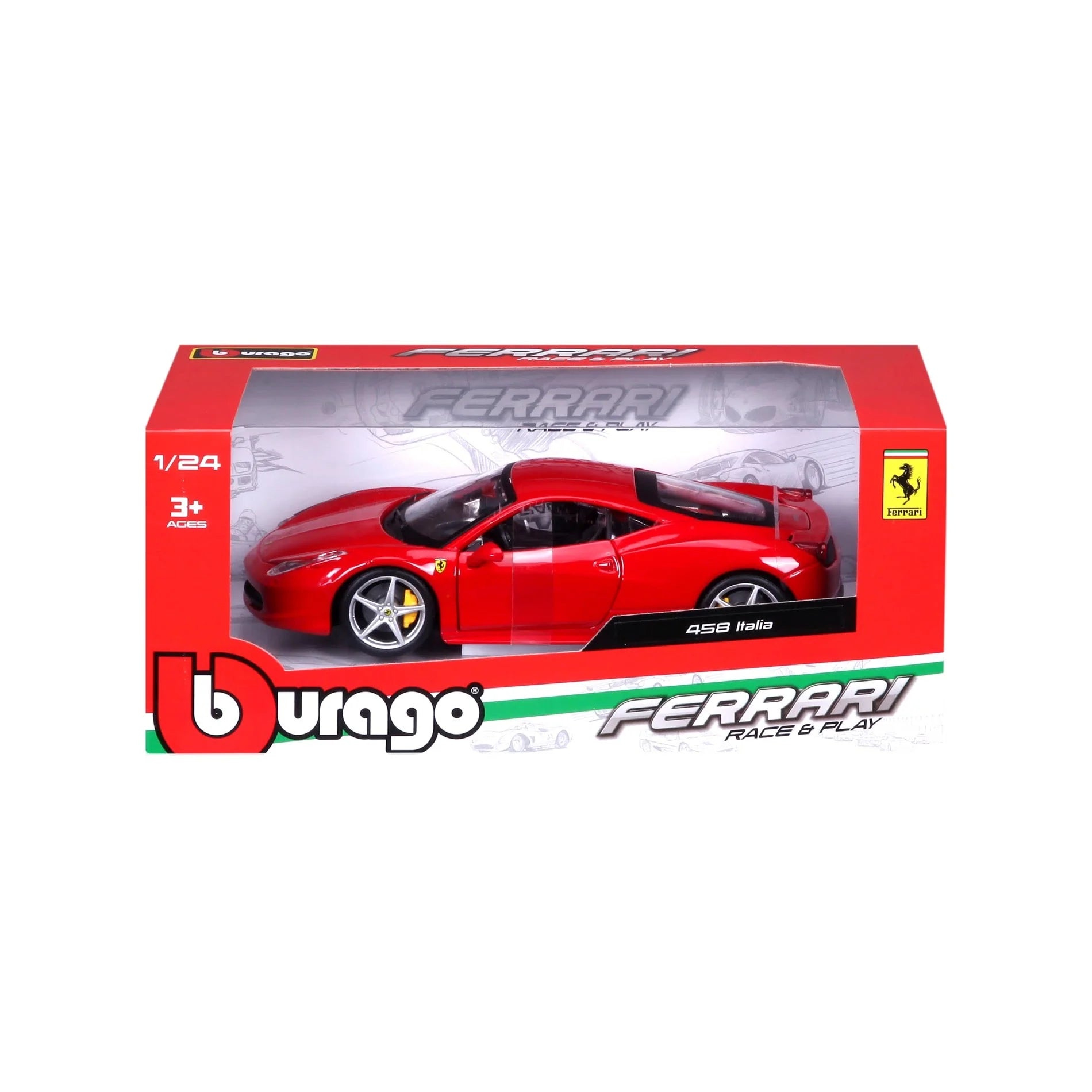 Burago 1/24 Ferrari Race & Play 2010 Ferrari 458 Italia Red