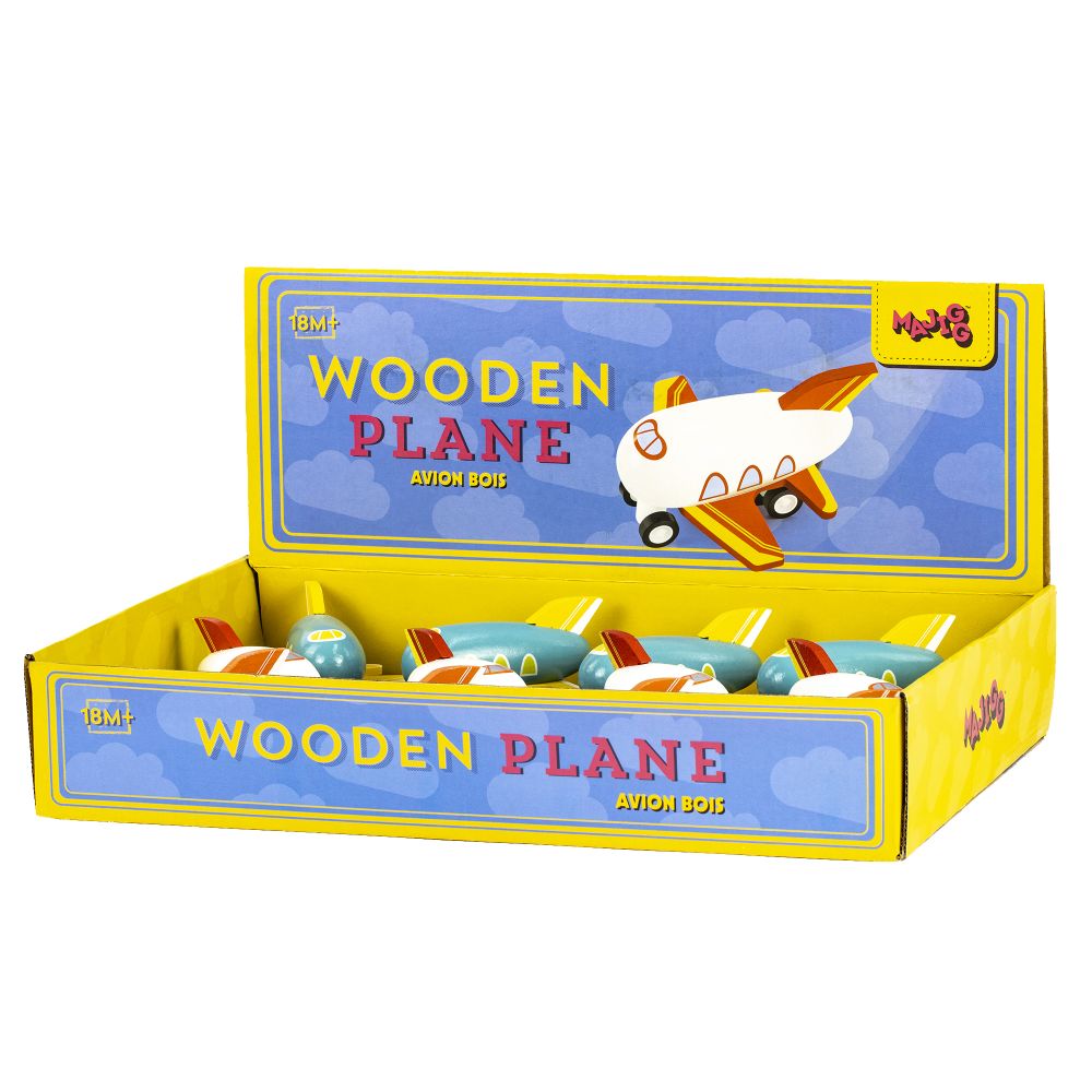 Majigg Wooden Stunt Plane Assorted